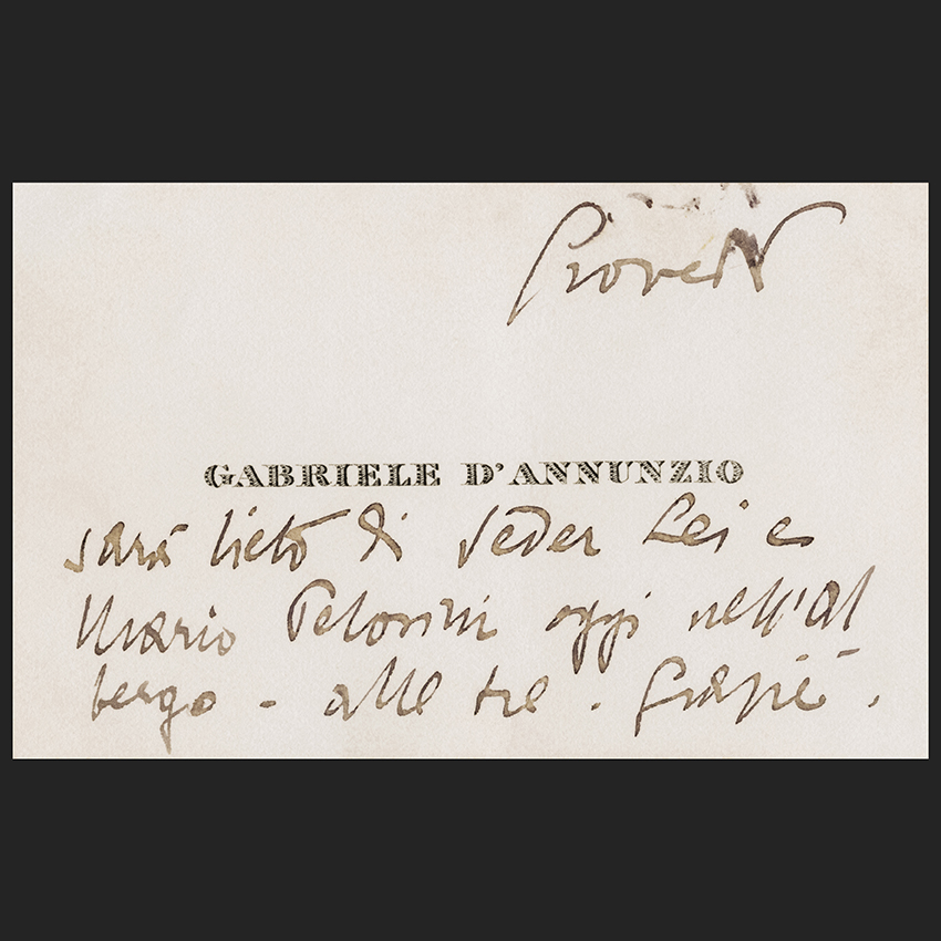 Biglietto di Gabriele D’Annunzio