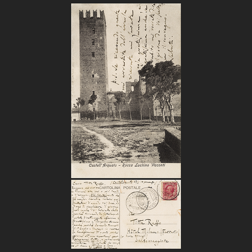 Postcard from librettist Luigi Illica, Salsomaggiore 1914